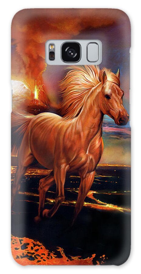 Horse Lava Galaxy Case featuring the painting Horse Lava by John Rowe