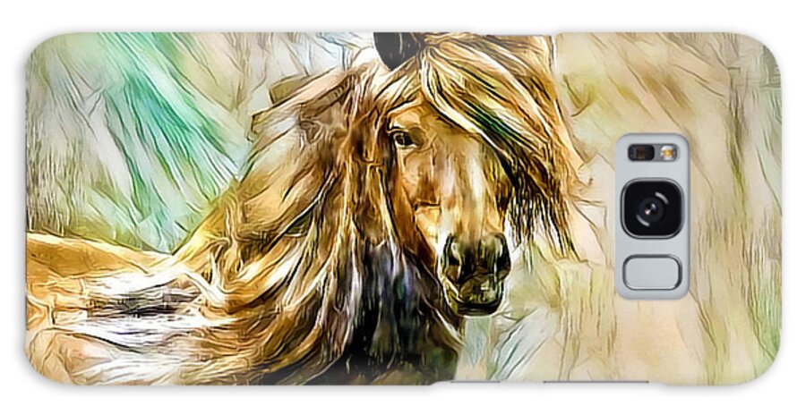 Horse Galaxy Case featuring the photograph Horse Portait Painted Digital Art by Sandi OReilly