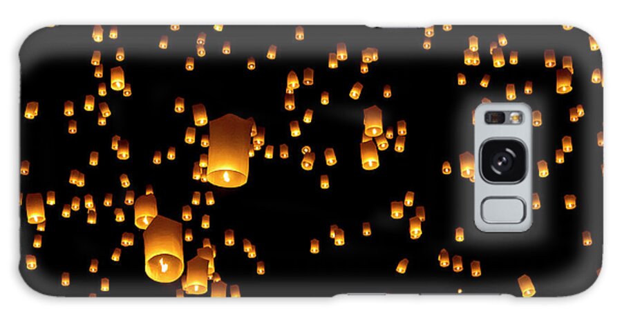 Chinese Culture Galaxy Case featuring the photograph Hot Air Lanterns In Sky by Daniel Osterkamp
