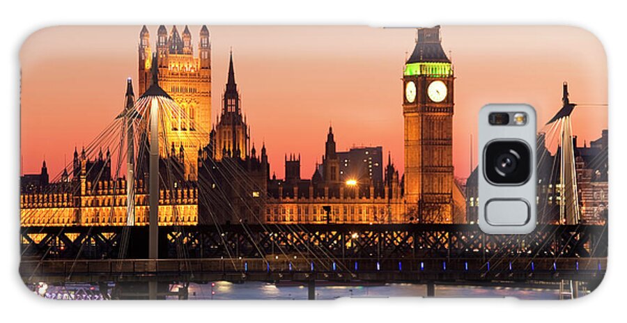 Clock Tower Galaxy Case featuring the photograph Houses Of Parliment, Westminster by Peter Adams