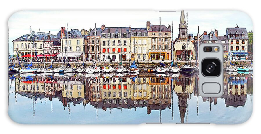 Tranquility Galaxy Case featuring the photograph Houses Reflection In River, Honfleur by Ana Souza