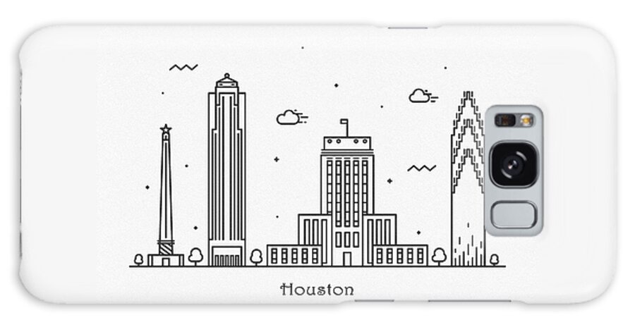 Houston Galaxy Case featuring the drawing Houston Cityscape Travel Poster by Inspirowl Design