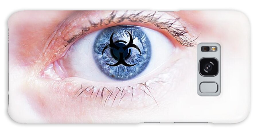 Indoors Galaxy Case featuring the photograph Human Eye And Biohazard Sign by Cristina Pedrazzini/science Photo Library