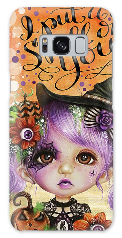 I Put A Spell On You - Halloween Hannah Galaxy Case featuring the mixed media I Put A Spell On You - Halloween Hannah by Sheena Pike Art And Illustration