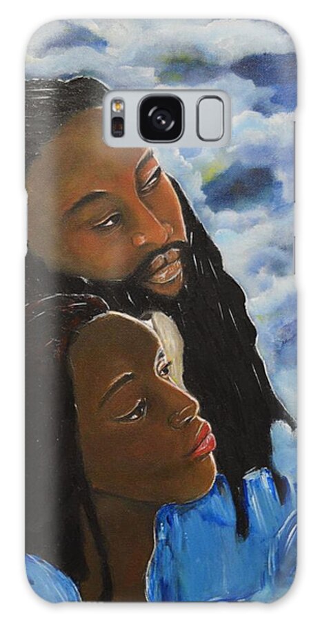 Portrait Galaxy Case featuring the painting I'm with you by Carmel Joseph