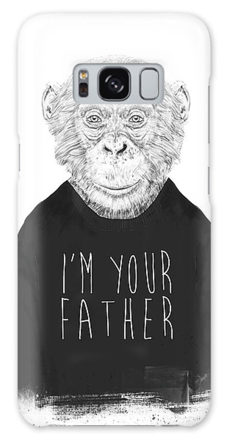 Monkey Galaxy Case featuring the mixed media I'm your father by Balazs Solti