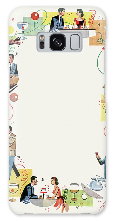 Adult Galaxy Case featuring the drawing Images of Dating Couple by CSA Images
