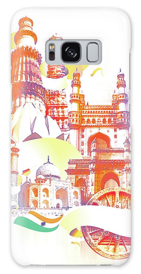 Architectural Feature Galaxy Case featuring the digital art Indian Monuments Collage by Anand Purohit