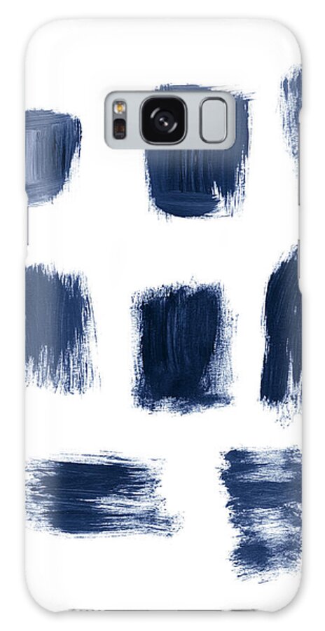 Abstract Galaxy Case featuring the painting Indigo Brushstrokes- Art by Linda Woods by Linda Woods