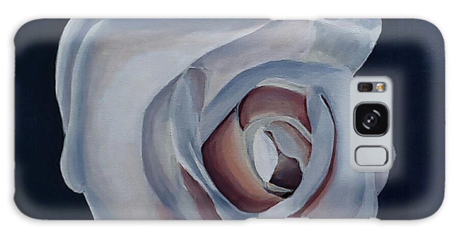 White Galaxy Case featuring the painting Indigo White Rose by Alexis King-Glandon
