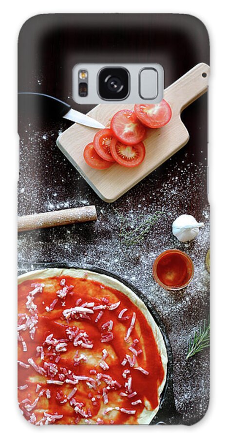 Cooking Utensil Galaxy Case featuring the photograph Ingredients For Pizza by Virginie Blanquart