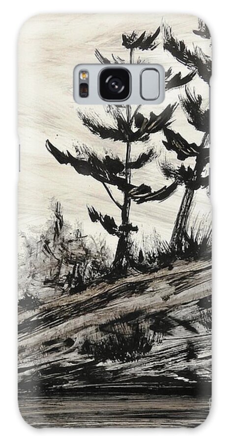 India Ink Galaxy Case featuring the painting Ink Prochade 10 by Petra Burgmann