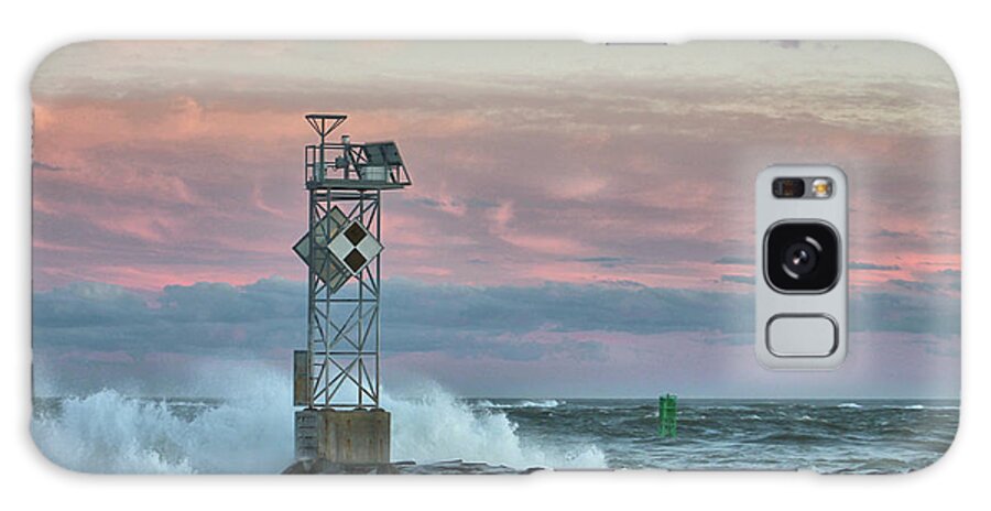 Inlet Galaxy Case featuring the photograph Inlet Jetty Waves At Sunset by Robert Banach