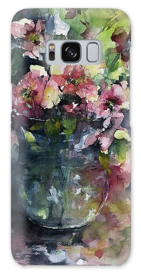 Florals Galaxy Case featuring the painting Innocent Elegance by Robin Miller-Bookhout