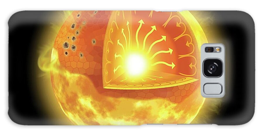 Sun Galaxy Case featuring the photograph Internal And Surface Structure Of The Sun by Tim Brown/science Photo Library