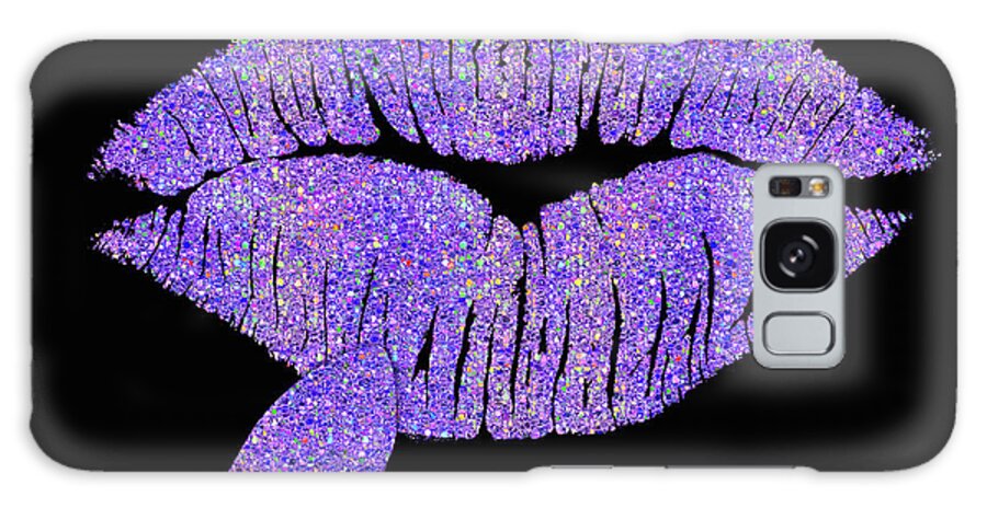 Iridescent Glitter Kiss Lavender Galaxy Case featuring the digital art Iridescent Glitter Kiss Lavender by Tina Lavoie