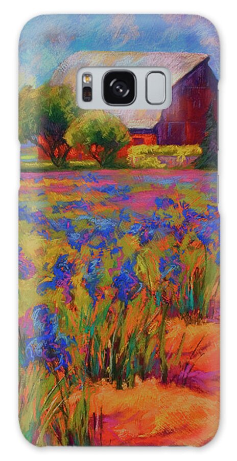 Iris Field 2 Galaxy Case featuring the painting Iris Field 2 by Marion Rose