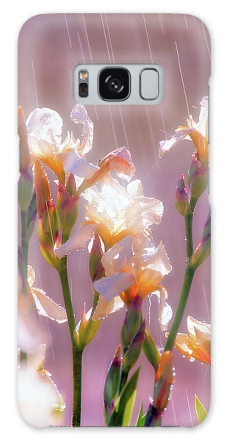 Beautiful Galaxy Case featuring the photograph Iris in Rain by Leland D Howard