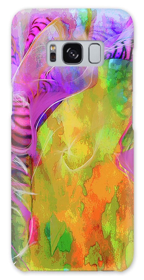 Flower Galaxy Case featuring the digital art Iris Psychedelic by Cindy Greenstein