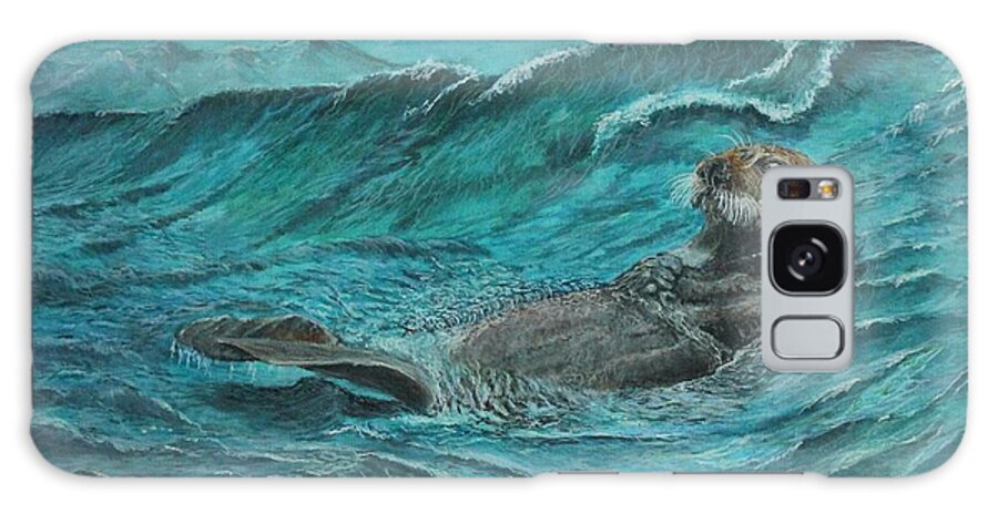 Otter Galaxy Case featuring the painting It's my Otter day off.....Sea Otter by Bob Williams