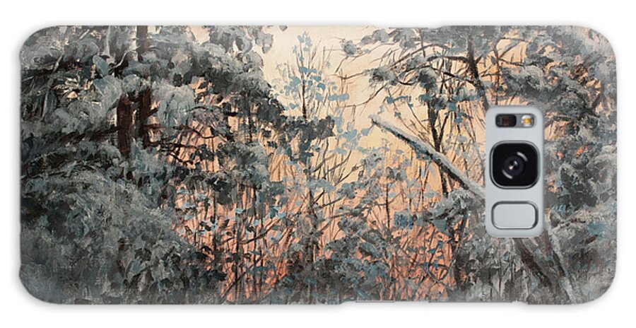 Winter Twilight Galaxy Case featuring the painting January Twilight by Hans Egil Saele