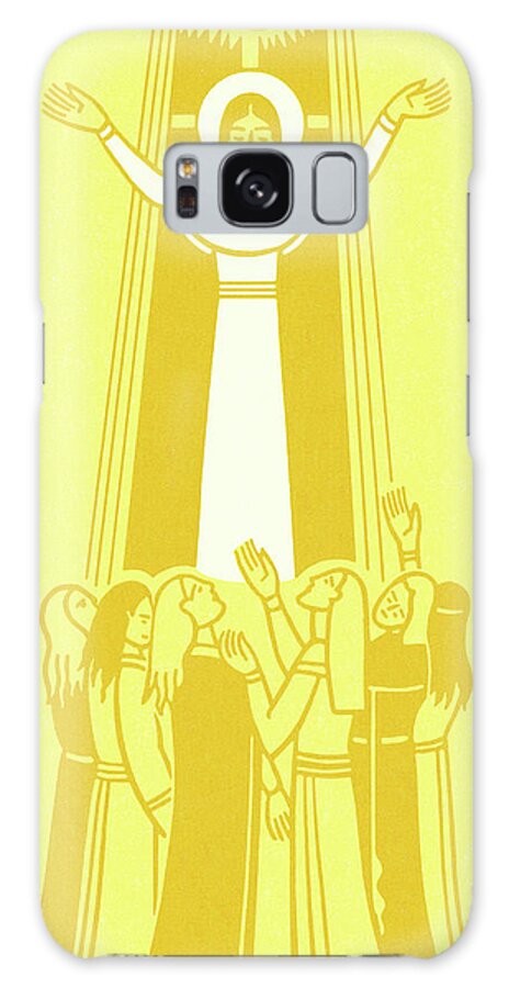 Bless Galaxy Case featuring the drawing Jesus With Followers by CSA Images
