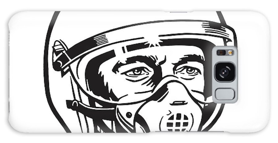 Adult Galaxy Case featuring the drawing Jet Pilot Wearing a Helmet and Mask by CSA Images