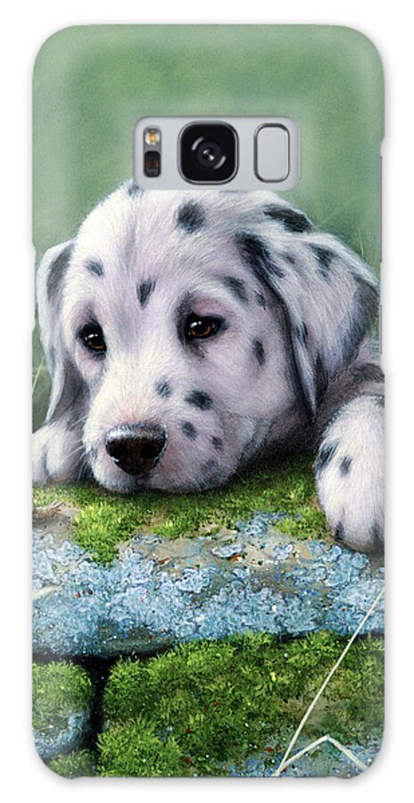 Dalmation Puppy Dog Galaxy Case featuring the painting Js86/b by John Silver