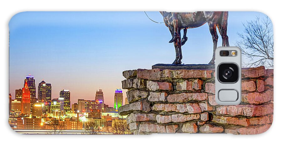 America Galaxy Case featuring the photograph Kansas City Scout Overlooking the Skyline by Gregory Ballos