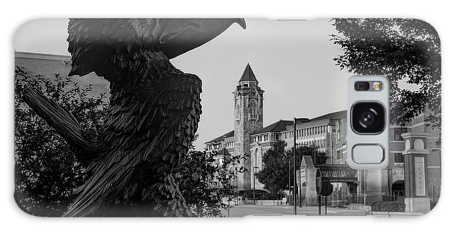 Kansas Sports Galaxy Case featuring the photograph A Lawrence Kansas Legacy Skyline Down The Boulevard - Black And White by Gregory Ballos