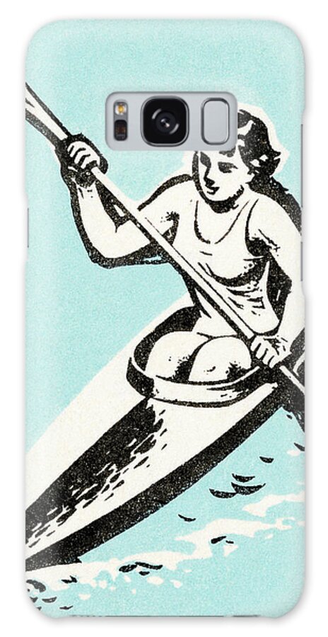 Adult Galaxy Case featuring the drawing Kayaker by CSA Images