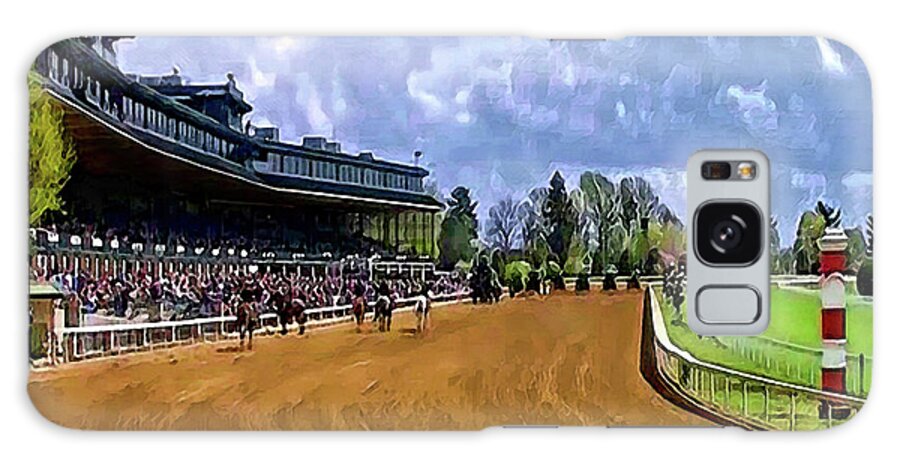 Keeneland Galaxy Case featuring the digital art Keeneland The Stretch by CAC Graphics
