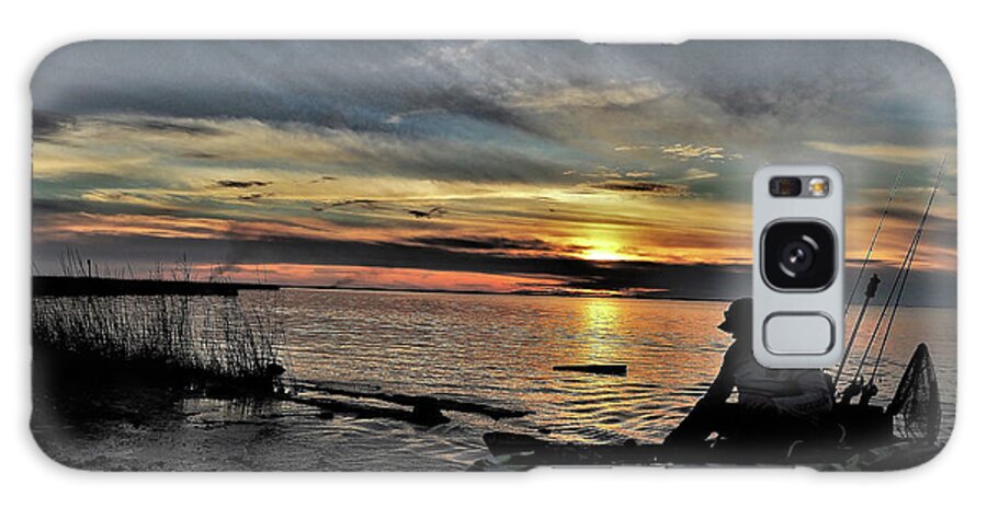 Sunset Galaxy Case featuring the photograph Keith Lake Kayaker by Jerry Connally