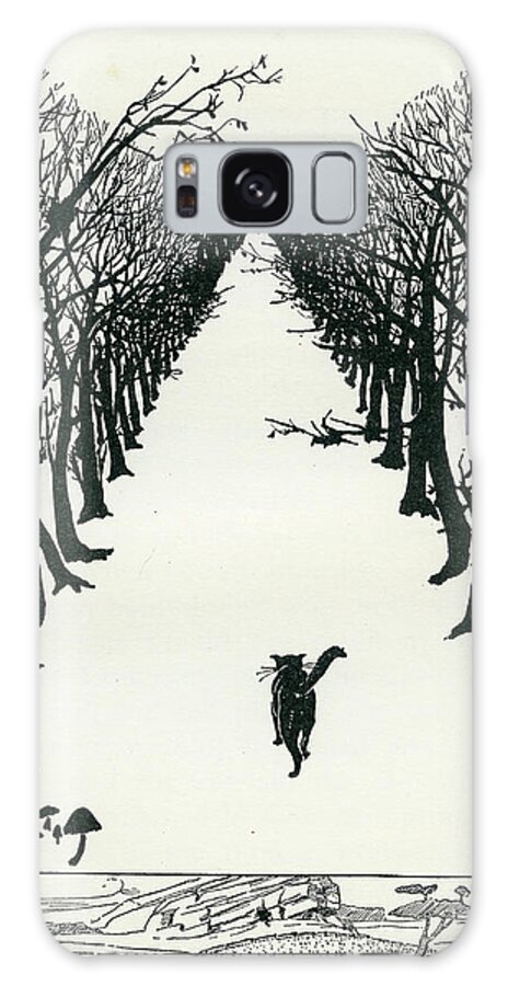 Book Illustration Galaxy Case featuring the drawing The Cat That Walked by Himself by Rudyard Kipling