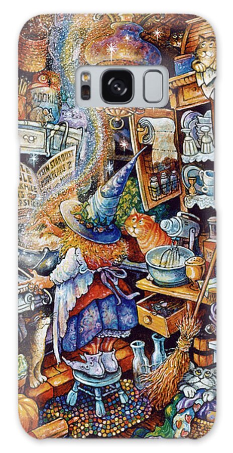 Kitchen Witch 2 Galaxy Case featuring the painting Kitchen Witch 2 by Bill Bell