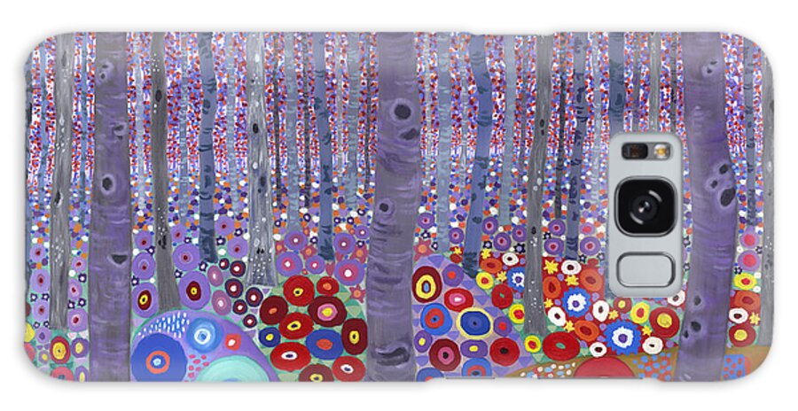 Klimt's Forest Galaxy Case featuring the painting Klimts Forest, 2010 Acrylic On Canvas by David Newton