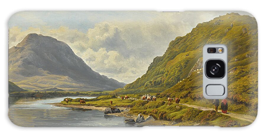 Bartholomew Colles Watkins Galaxy Case featuring the painting Kylemore Lake, Connemara by Bartholomew Colles Watkins