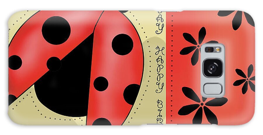 Ladybug Flowers Galaxy Case featuring the painting Ladybugs by Maria Trad