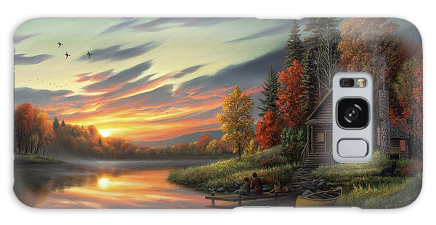 Lakeside Memories Galaxy Case featuring the painting Lakeside Memories by Chuck Black