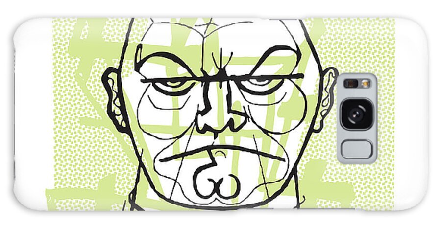 Adult Galaxy Case featuring the drawing Large Bald Man by CSA Images