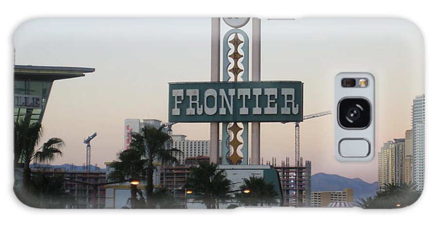 Las Vegas Galaxy Case featuring the photograph Las Vegas Frontier Hotel Day Time View Casino Buildings Hotels Street Cars Scene Las Vegas Blvd 2008 by John Shiron