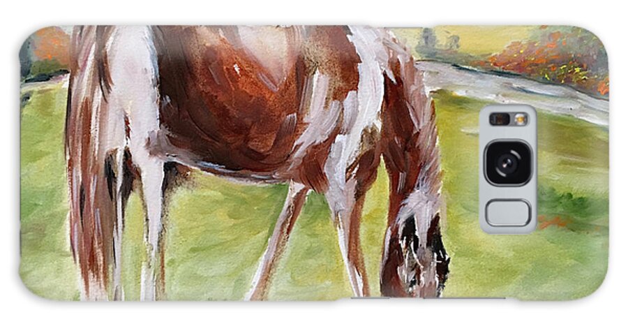 Horse Galaxy Case featuring the painting Lazy Grazing by Roxy Rich
