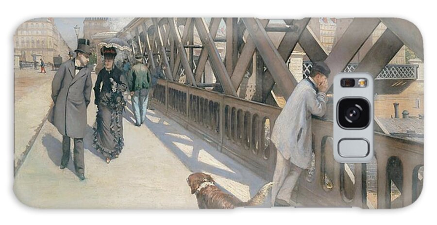 Gustave Caillebotte Galaxy Case featuring the painting Le Pont de l'Europe, Paris, 1876 Oil on canvas 125 x 180 cm. by Gustave Caillebotte -1848-1894-