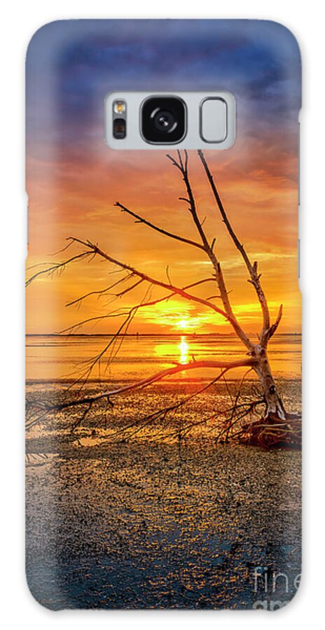 Water Galaxy Case featuring the photograph Leaning Into The Sunset by Marvin Spates