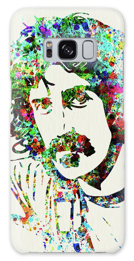 Frank Zappa Galaxy Case featuring the mixed media Legendary Frank Zappa Watercolor by Naxart Studio