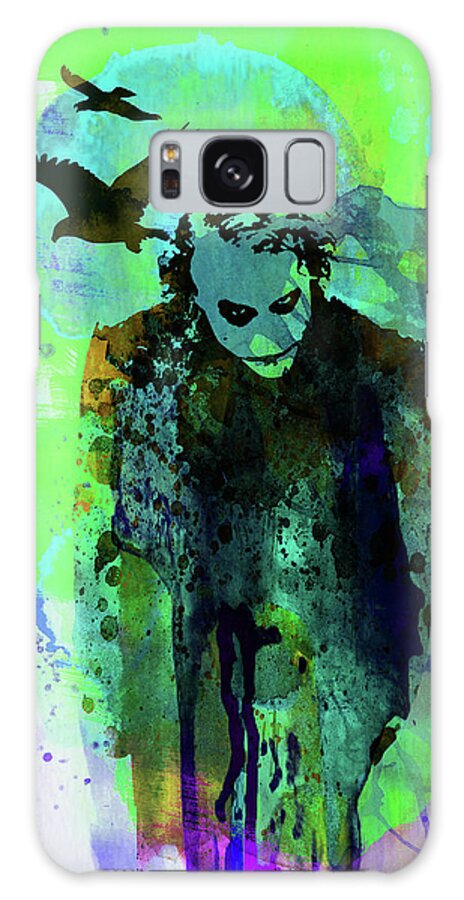 Joker Galaxy Case featuring the mixed media Legendary Joker Watercolor by Naxart Studio