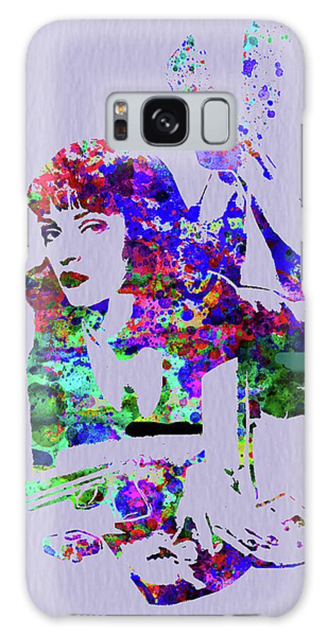 Pulp Fiction Galaxy Case featuring the mixed media Legendary Mia Wallace Watercolor by Naxart Studio