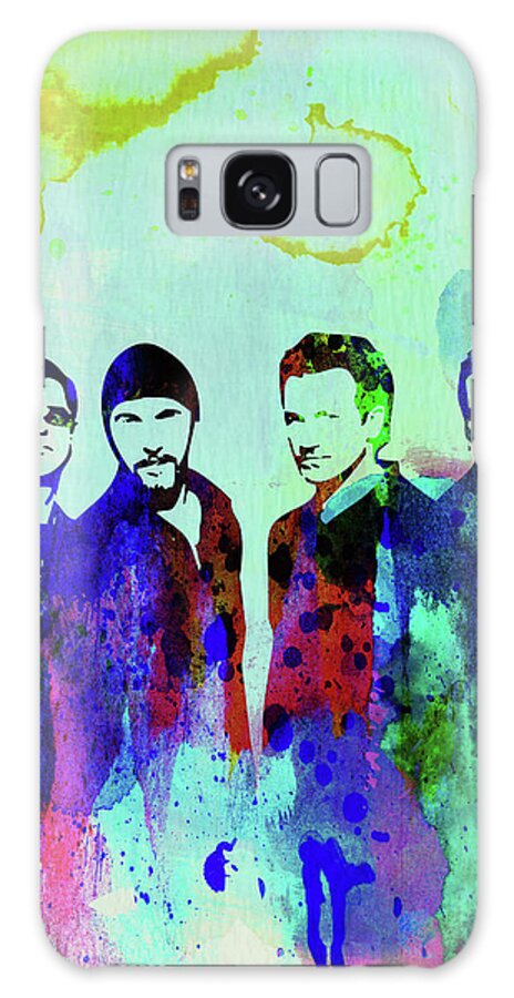 U2 Galaxy Case featuring the mixed media Legendary U2 Watercolor by Naxart Studio