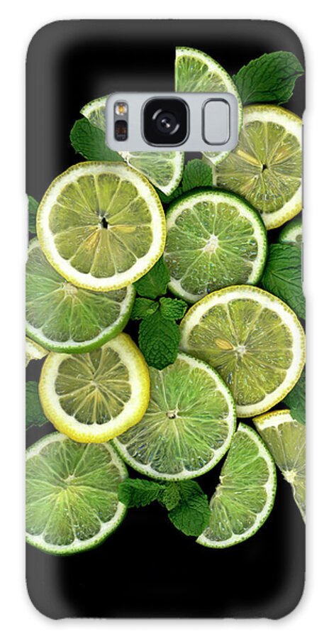 Limes Galaxy Case featuring the painting Lemons, Limes & Mint by Susan S. Barmon