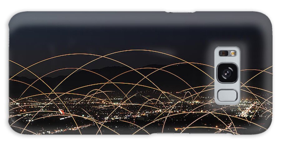 Curve Galaxy Case featuring the photograph Light Trails Over City by Paul Taylor